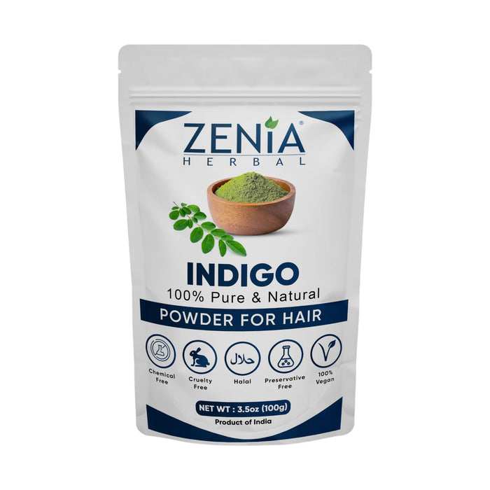 Zenia Indigo Powder Hair & Beard Dye Color 100% Natural Hair Dye