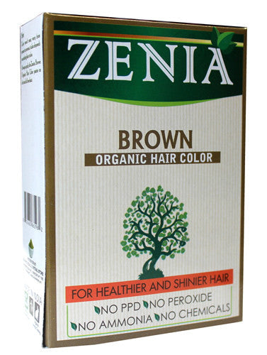 Zenia Organic Henna Hair Color Brown 100g - Zenia Herbal