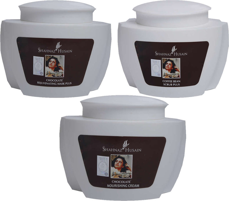 Shahnaz Husain Chocolate Facial Kit Cream Mask Scrub Salon Size