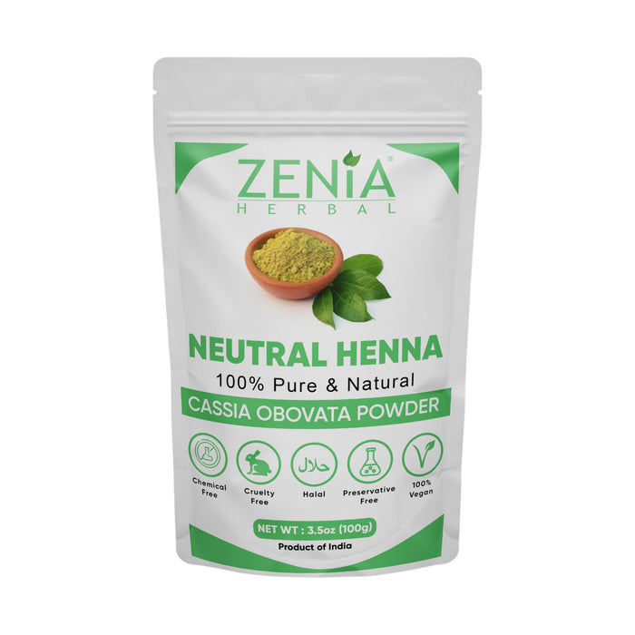 Zenia 100% Pure Neutral Henna Powder (Cassia Obovata) Colorless Henna for Hair 2022 Crop