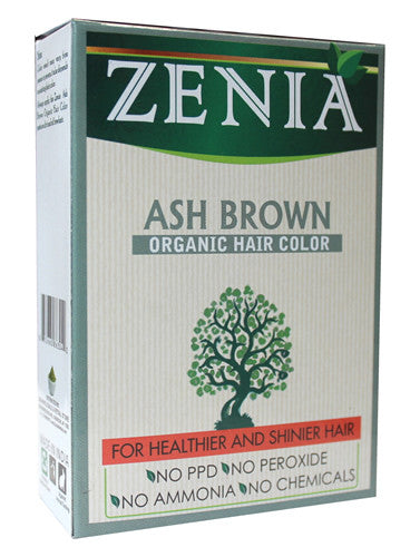 Zenia Organic Henna Hair Color Ash Brown 100g - Zenia Herbal